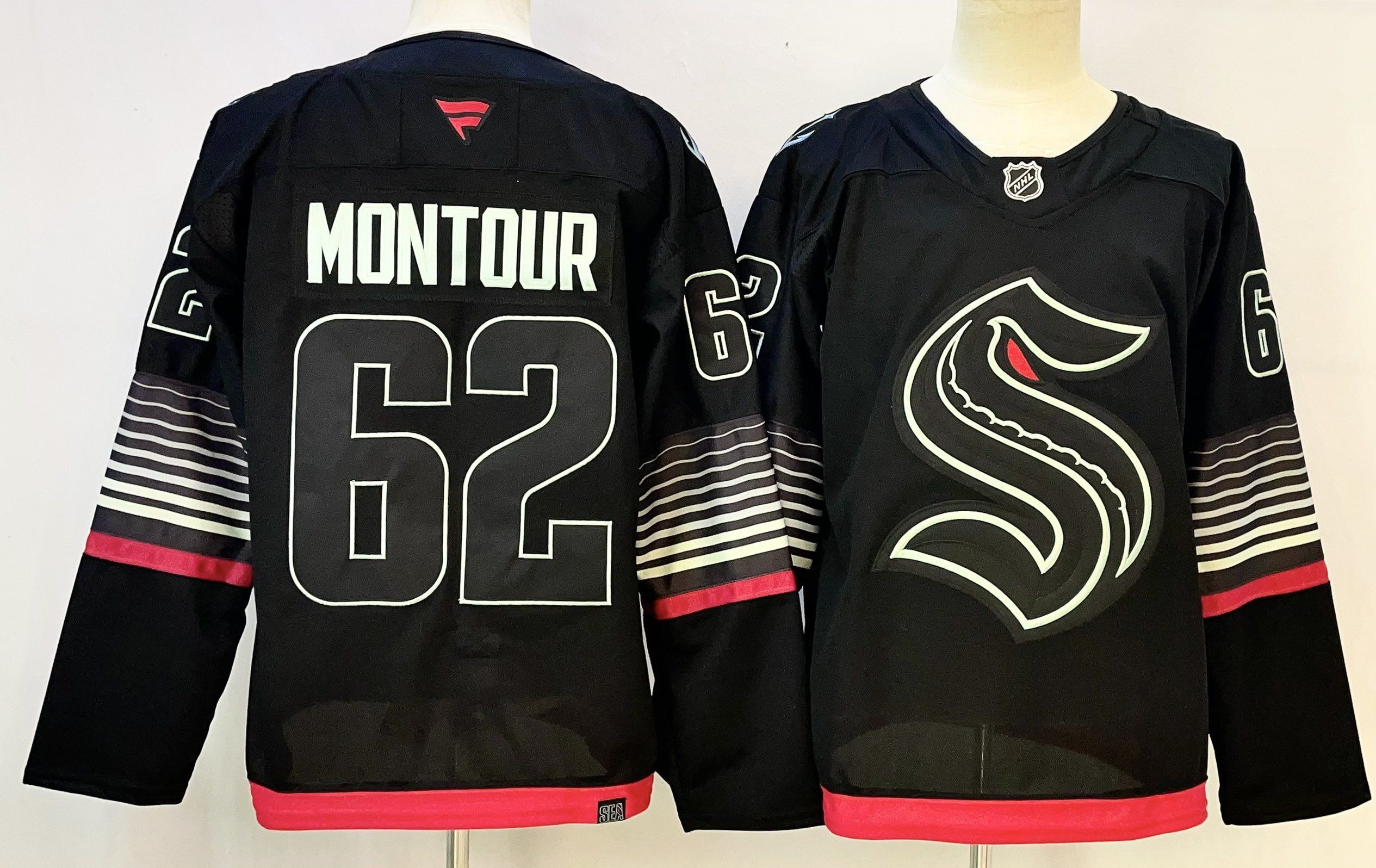 Men Seattle Kraken #62 Montour Black 2026 Adidias NHL Jersey style 001